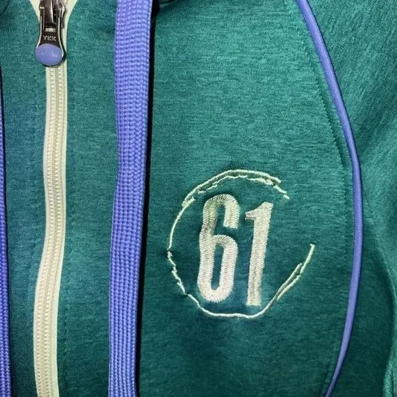 Womens Cabelas Hoodie Jacket Size Small With Zipper Closure Green Purple - Picture 4 of 6